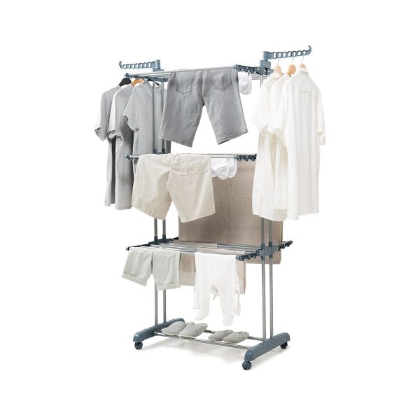 Folding Vertical Clothes Dryer with Wheels Dolver InnovaGoods 24 Bars on Sale