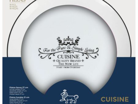 Tableware Santa Clara Cuisine Porcelain Circular 18 Pieces (2 Units) For Cheap