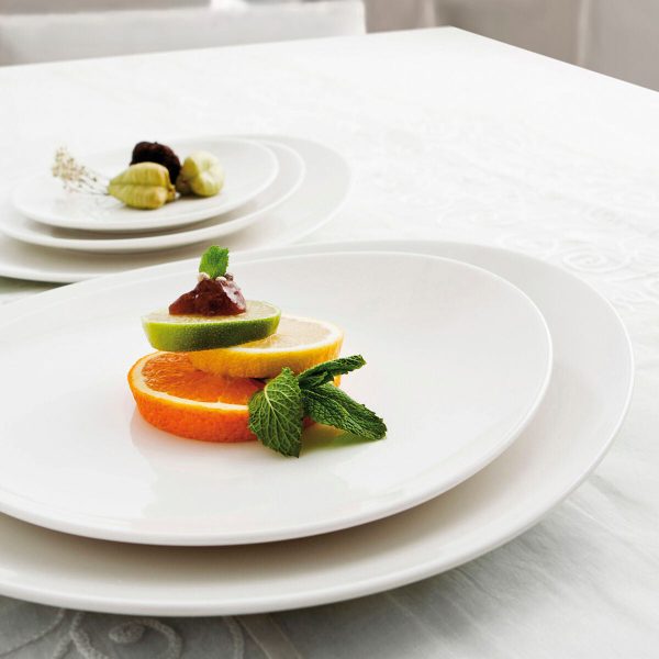 Flat plate Ariane Coupe Ceramic White (Ø 31 cm) (6 Units) Fashion