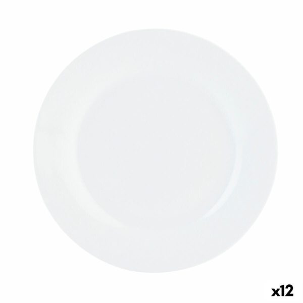 Flat Plate Quid Basic White Ceramic 23 cm (12 Units) For Cheap