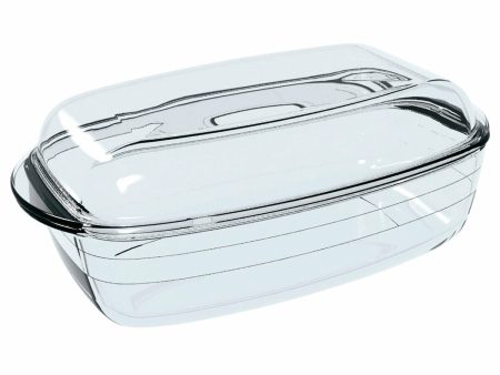 Serving Platter Ô Cuisine Rectangular With lid 1,6 L 2,9 L Transparent Glass (3 Units) Online now