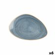 Flat Plate Ariane Terra Triangular Blue Ceramic Ø 29 cm (6 Units) Sale