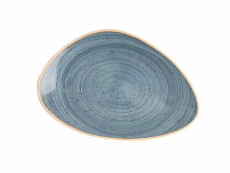 Flat Plate Ariane Terra Triangular Blue Ceramic Ø 29 cm (6 Units) Sale