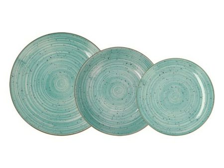 Dinnerware Set Quid Montreal Ceramic Turquoise Stoneware 18 Pieces Discount