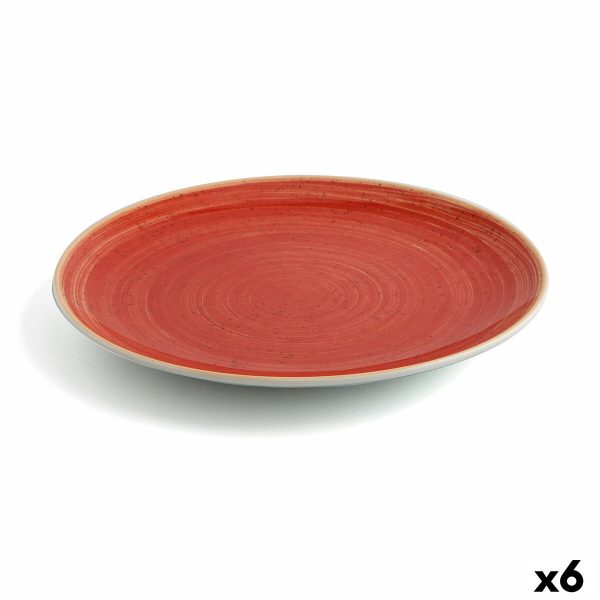 Flat plate Ariane Terra Ceramic Red (Ø 31 cm) (6 Units) For Sale