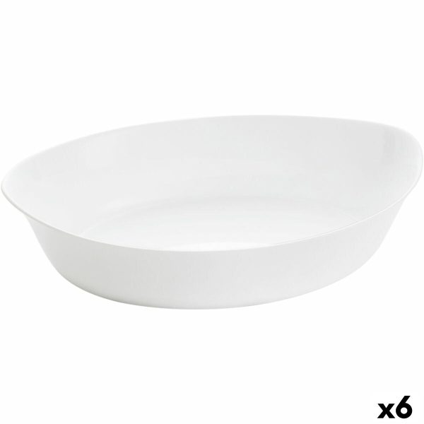 Serving Platter Luminarc Smart Cuisine Oval 32 x 20 cm White Glass (6 Units) Online Hot Sale