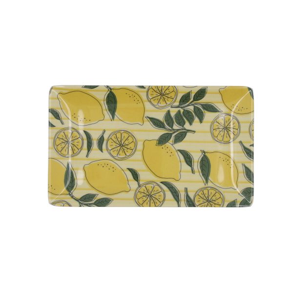 Snack tray Quid Sicilia Multicolour Bioplastic Lemon 25 x 15 x 2 cm (12 Units) on Sale