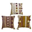 Cushion DKD Home Decor 40 x 15 x 40 cm White Maroon Mustard (3 Pieces) Supply