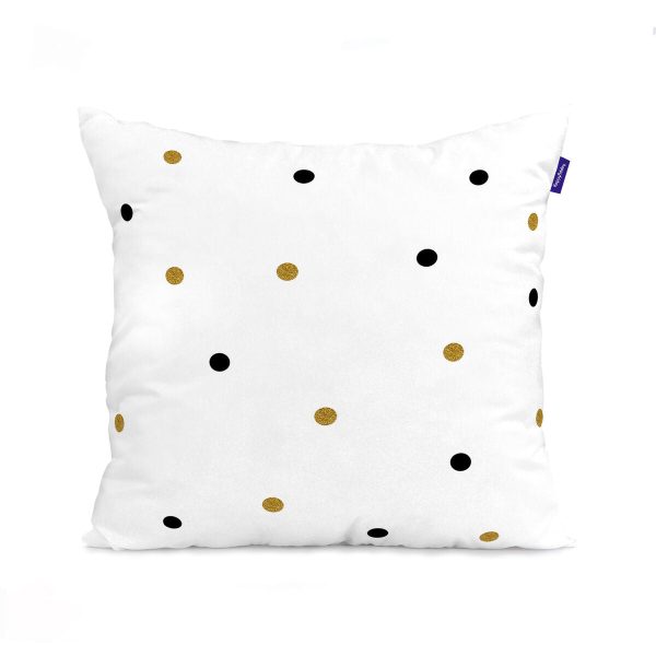 Cushion cover HappyFriday Blanc Golden dots Multicolour 2 Pieces Fashion