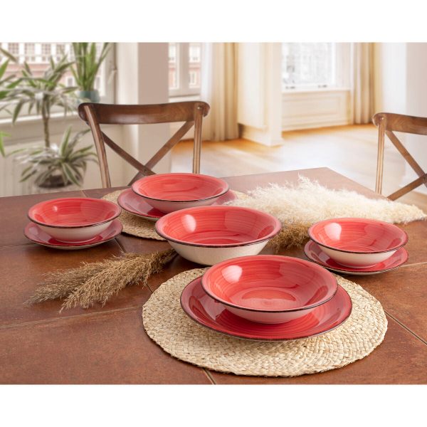 Flat plate Quid Vita Ceramic Red (Ø 27 cm) (12 Units) Online now