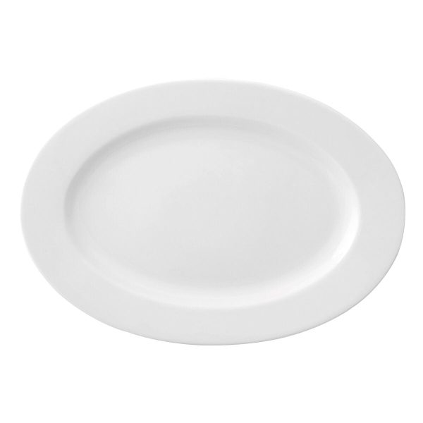 Flat plate Ariane Prime Oval Ceramic White (32 x 25 cm) (6 Units) For Discount