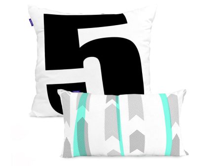 Cushion cover HappyFriday Blanc Five  Multicolour 2 Pieces For Sale