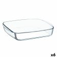 Serving Platter Ô Cuisine Squared 25 x 22 x 5 cm Transparent Glass (6 Units) Online Sale