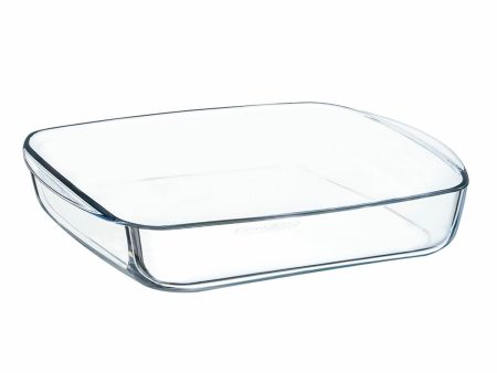 Serving Platter Ô Cuisine Squared 25 x 22 x 5 cm Transparent Glass (6 Units) Online Sale