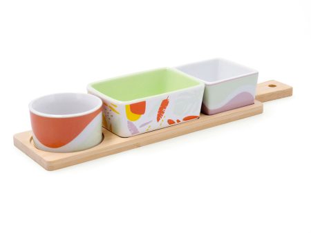 Serving set Quid Kaleido Multicolour Wood 32 x 8 x 4,6 cm 4 Pieces Fashion