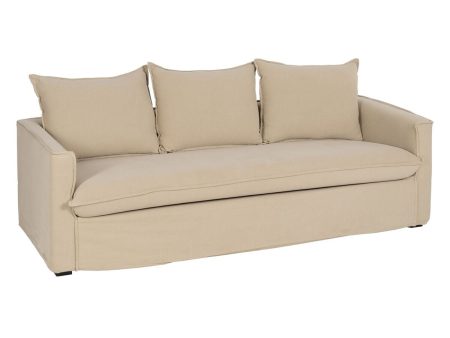 3-Seater Sofa Beige 220 x 95 x 90 cm Online Hot Sale