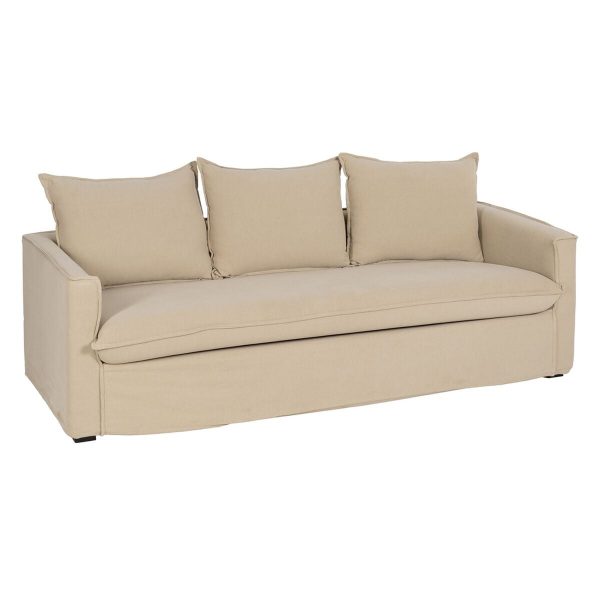 3-Seater Sofa Beige 220 x 95 x 90 cm Online Hot Sale