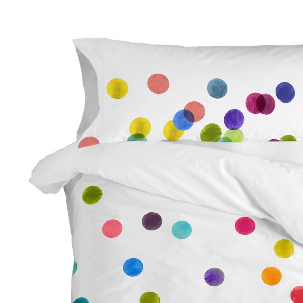 Pillowcase HappyFriday Confetti Multicolour 45 x 110 cm (2 Units) Online Hot Sale