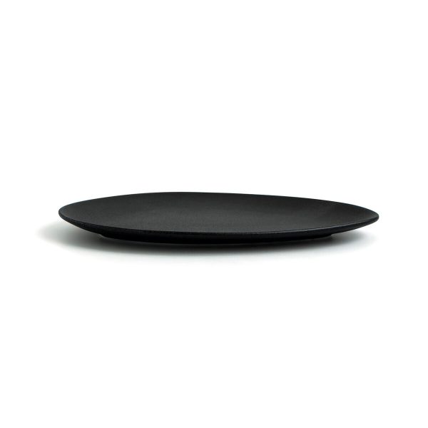 Flat plate Ariane Antracita Triangular Ceramic Black Ø 21 cm (12 Units) on Sale