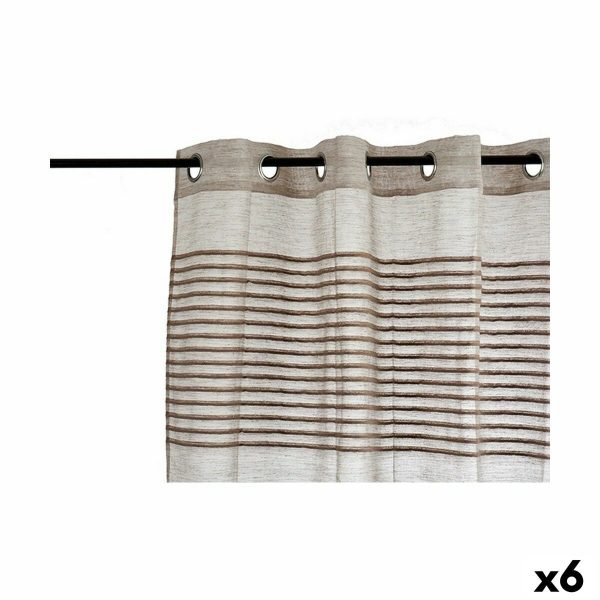 Curtain Stripes Brown 6 Units (140 x 0,1 x 260 cm) Hot on Sale