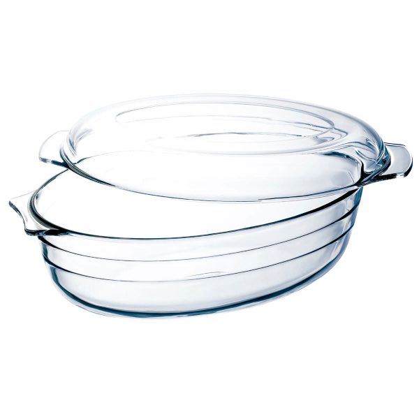 Serving Platter Ô Cuisine Ocuisine Vidrio With lid 3 L 1,1 L Transparent Glass 3 Units Hot on Sale