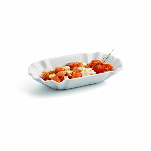 Snack tray Quid Gastro Fun White Ceramic 20,5 x 11 x 3,5 cm (12 Units) (Pack 12x) Cheap