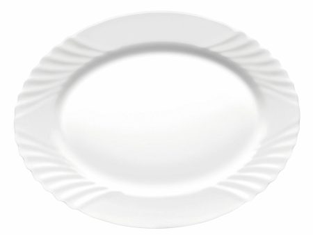 Serving Platter Bormioli Rocco Ebro Oval White Glass (36 cm) (12 Units) Online now