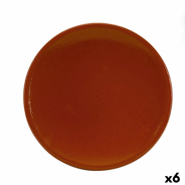 Serving Platter Raimundo Barro Profesional Brown Baked clay Ø 30 cm (6 Units) Discount