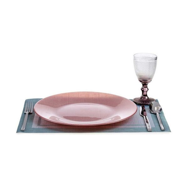 Flat plate Pink Glass (32,5 x 2 x 32,5 cm) (6 Units) Discount