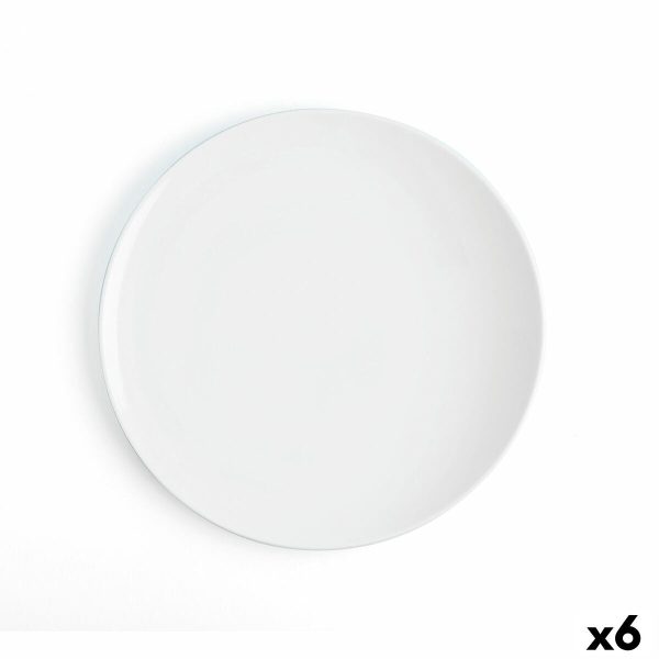 Flat plate Ariane Coupe Ceramic White (Ø 31 cm) (6 Units) Fashion