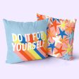 Cushion cover HappyFriday Aware Do it  Multicolour 50 x 50 cm 2 Pieces For Cheap