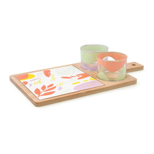 Serving set Quid Kaleido Multicolour Wood 31 x 17 x 6 cm 4 Pieces Fashion