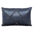 Cushion Romimex Dark blue Velvet 45 x 10 x 30 cm Cheap