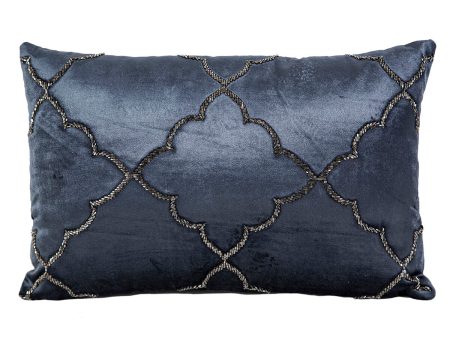 Cushion Romimex Dark blue Velvet 45 x 10 x 30 cm Cheap