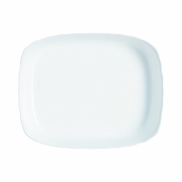 Serving Platter Luminarc Smart Cuisine Rectangular White Glass 33 x 27 cm (6 Units) Hot on Sale