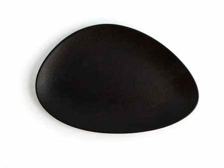 Flat plate Ariane Antracita Triangular Ceramic Black Ø 21 cm (12 Units) on Sale