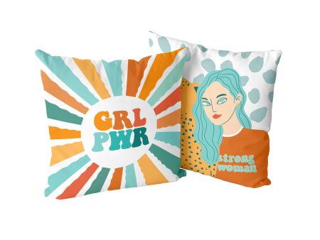 Cushion cover HappyFriday Aware Girl power Multicolour 50 x 50 cm 2 Pieces Online now