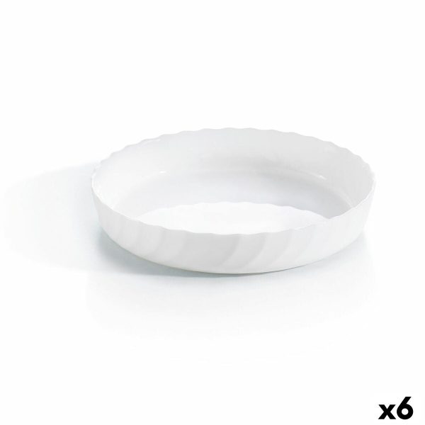 Serving Platter Luminarc Trianon Oval White Glass (Ø 26 cm) (6 Units) Hot on Sale