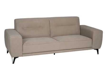 3-Seater Sofa Taupe Wood 220 x 87 x 85 cm Online Hot Sale