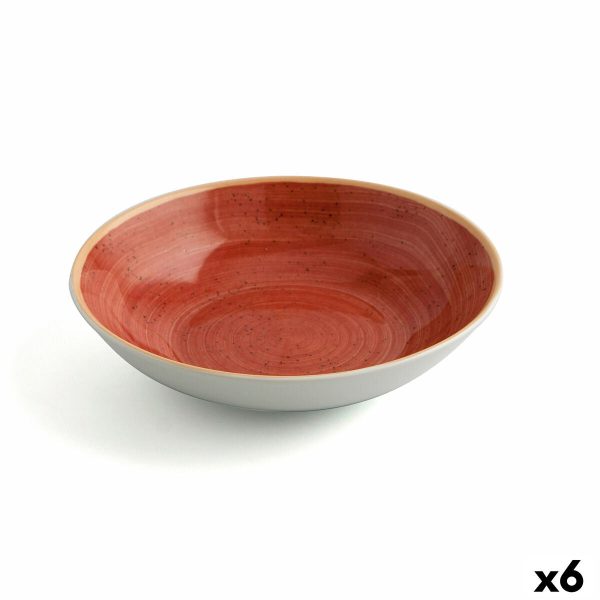 Deep Plate Ariane Terra Ceramic Red (Ø 21 cm) (6 Units) on Sale