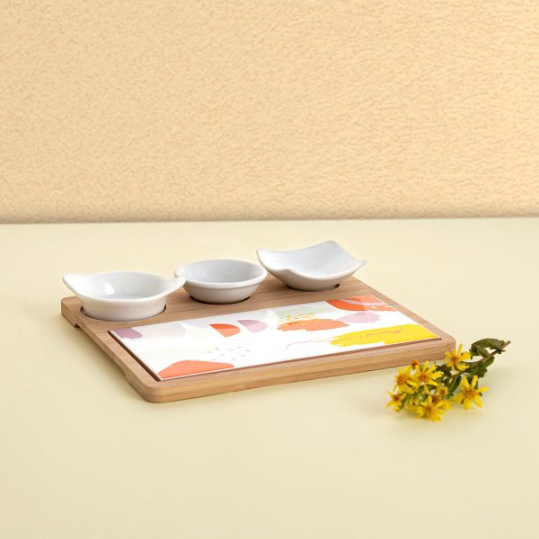 Serving set Quid Kaleido Multicolour Wood 23 x 19,5 x 3,5 cm 5 Pieces For Sale