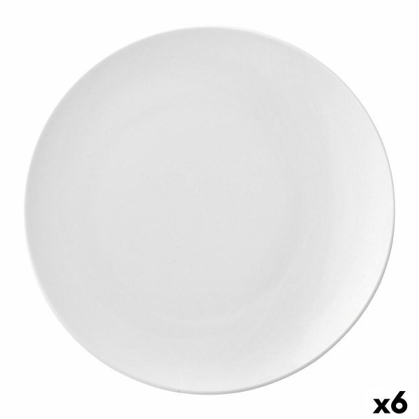 Flat plate Ariane Vital Coupe Ceramic White (24 cm) (6 Units) Sale