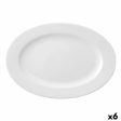 Flat plate Ariane Prime Oval Ceramic White (32 x 25 cm) (6 Units) For Discount