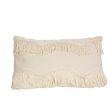 Cushion Romimex White With tassles 30 x 10 x 50 cm Cheap