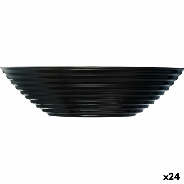 Bowl Luminarc Harena Soup 20 cm Black Glass (24 Units) For Cheap