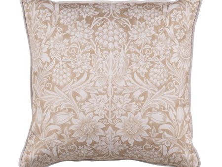 Cushion Beige Flowers 50 x 50 cm Online Hot Sale