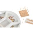 Appetizer Set DKD Home Decor 23,5 x 23,5 x 7 cm Natural Red Multicolour Stoneware Cottage Houses Cheap