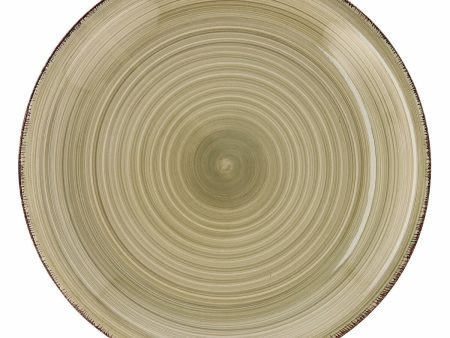 Flat plate Quid Vita Natura Ceramic Green Ø 27 cm (12 Units) Sale