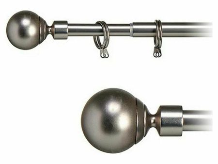 Curtain Bar Ball Extendable Silver Iron (5 x 181 x 5 cm) (12 Units) Online Sale