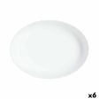 Serving Platter Luminarc Trianon Oval White Glass 31 x 24 cm (6 Units) Online Sale